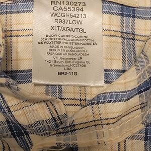 Wrangler Blue and Cream Checkered Shirt